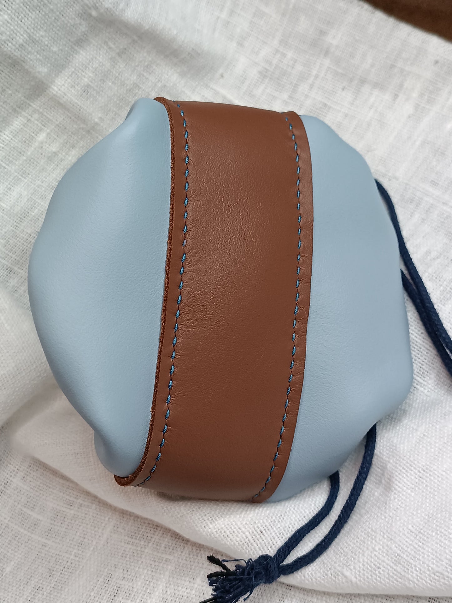 Bourse en cuir Bleu Pastel