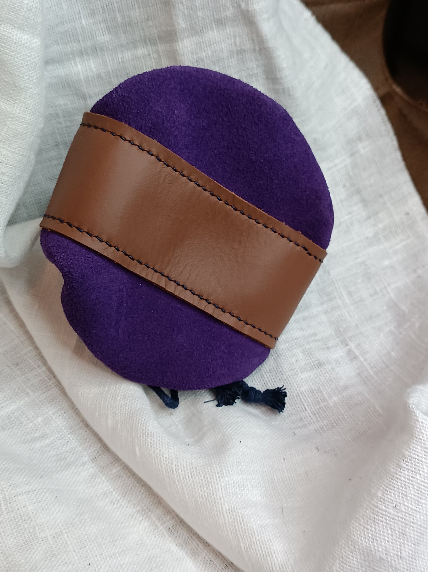 Bourse en cuir velours Violet