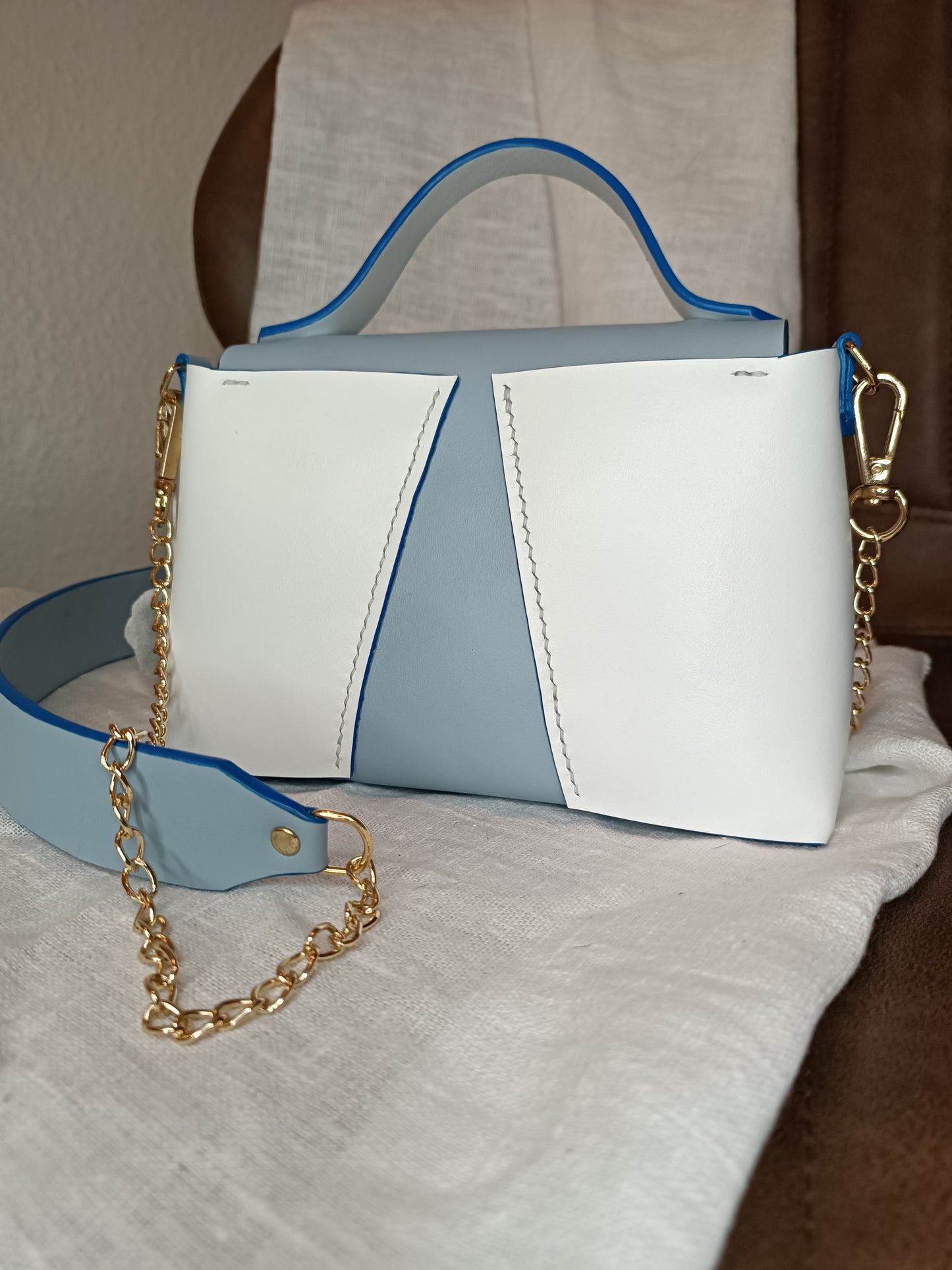 Sac Milan Bleu Pastel / Blanc