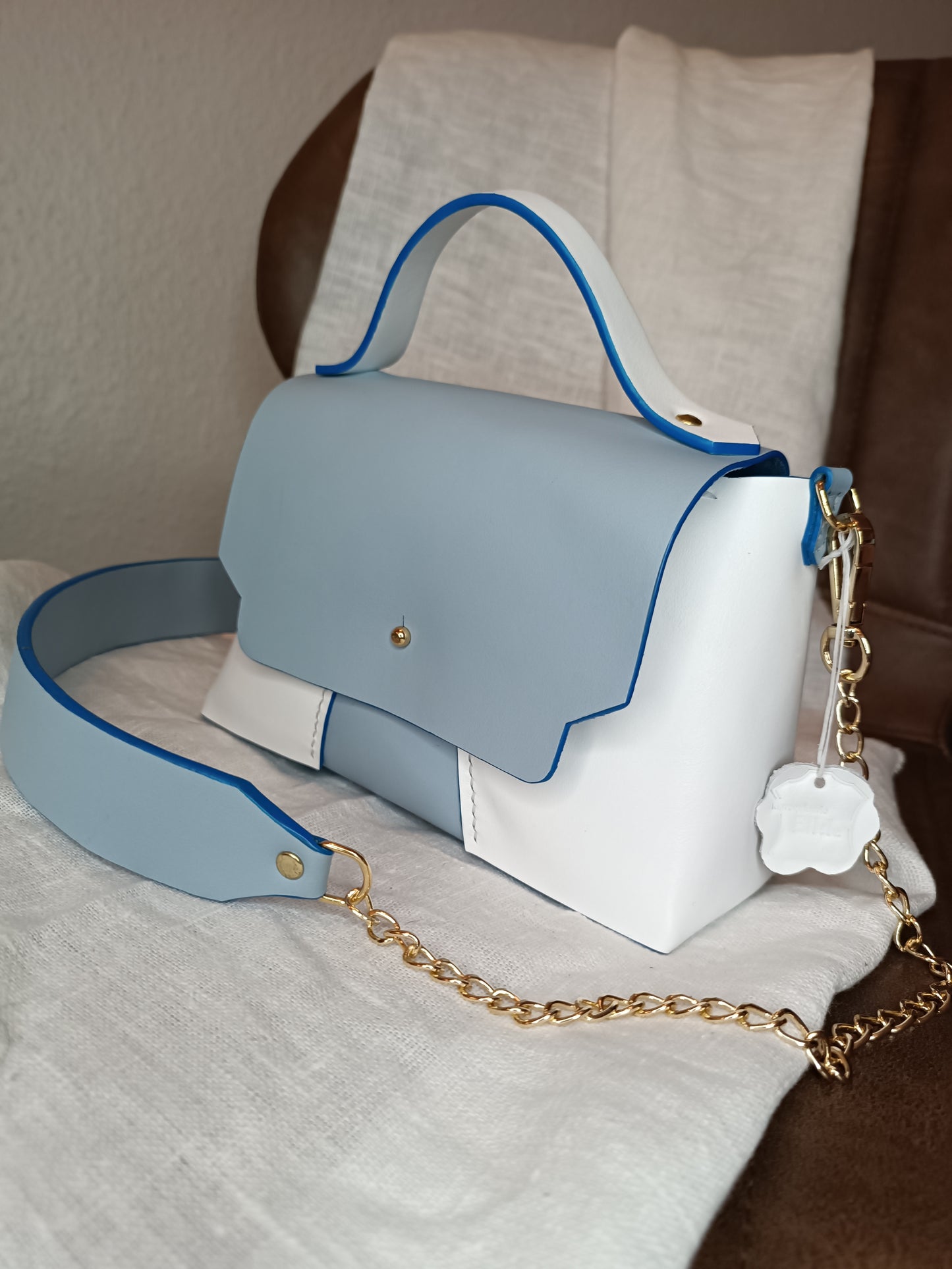 Sac Milan Bleu Pastel / Blanc