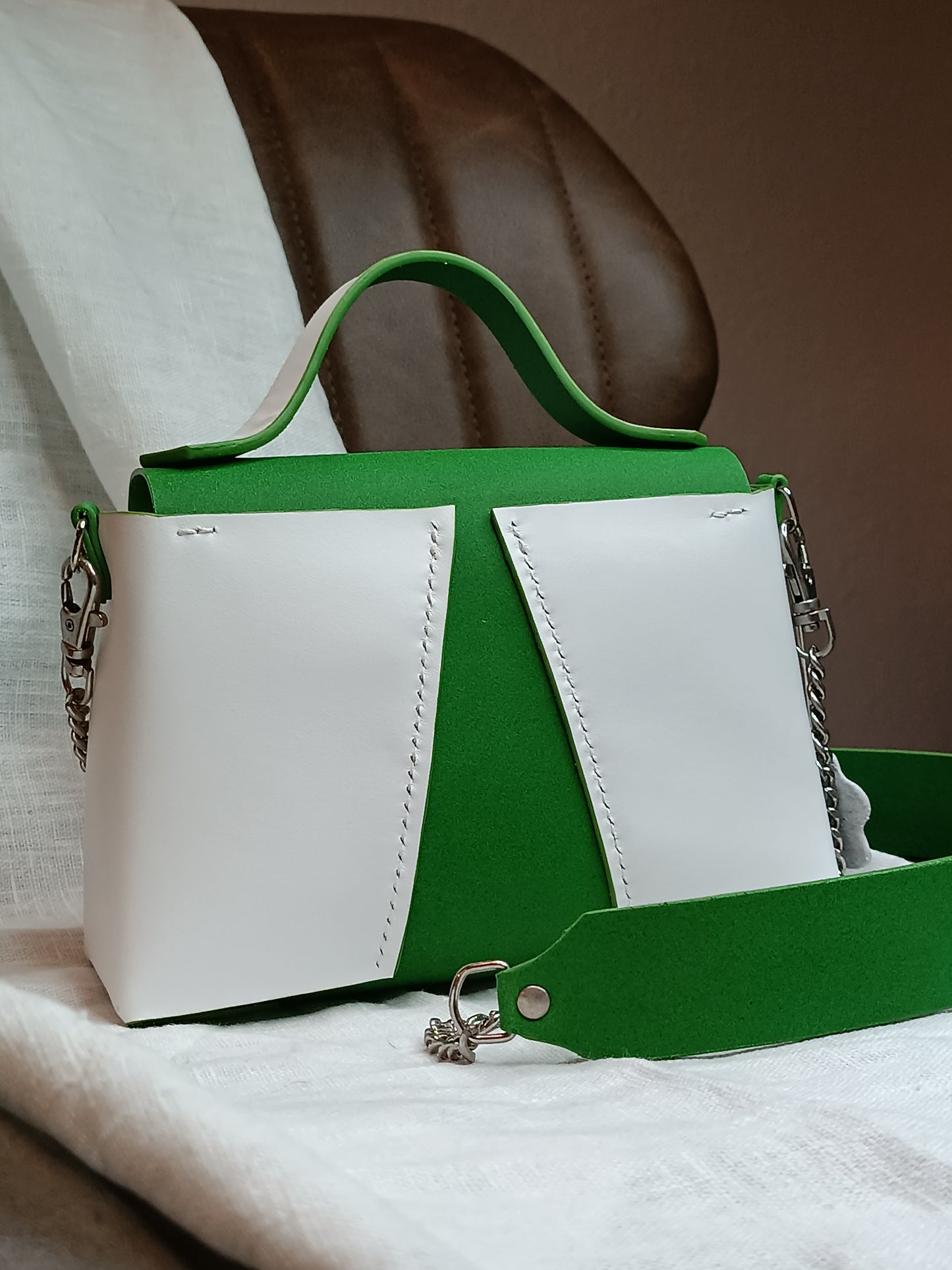 Sac Milan Vert Billard / Blanc