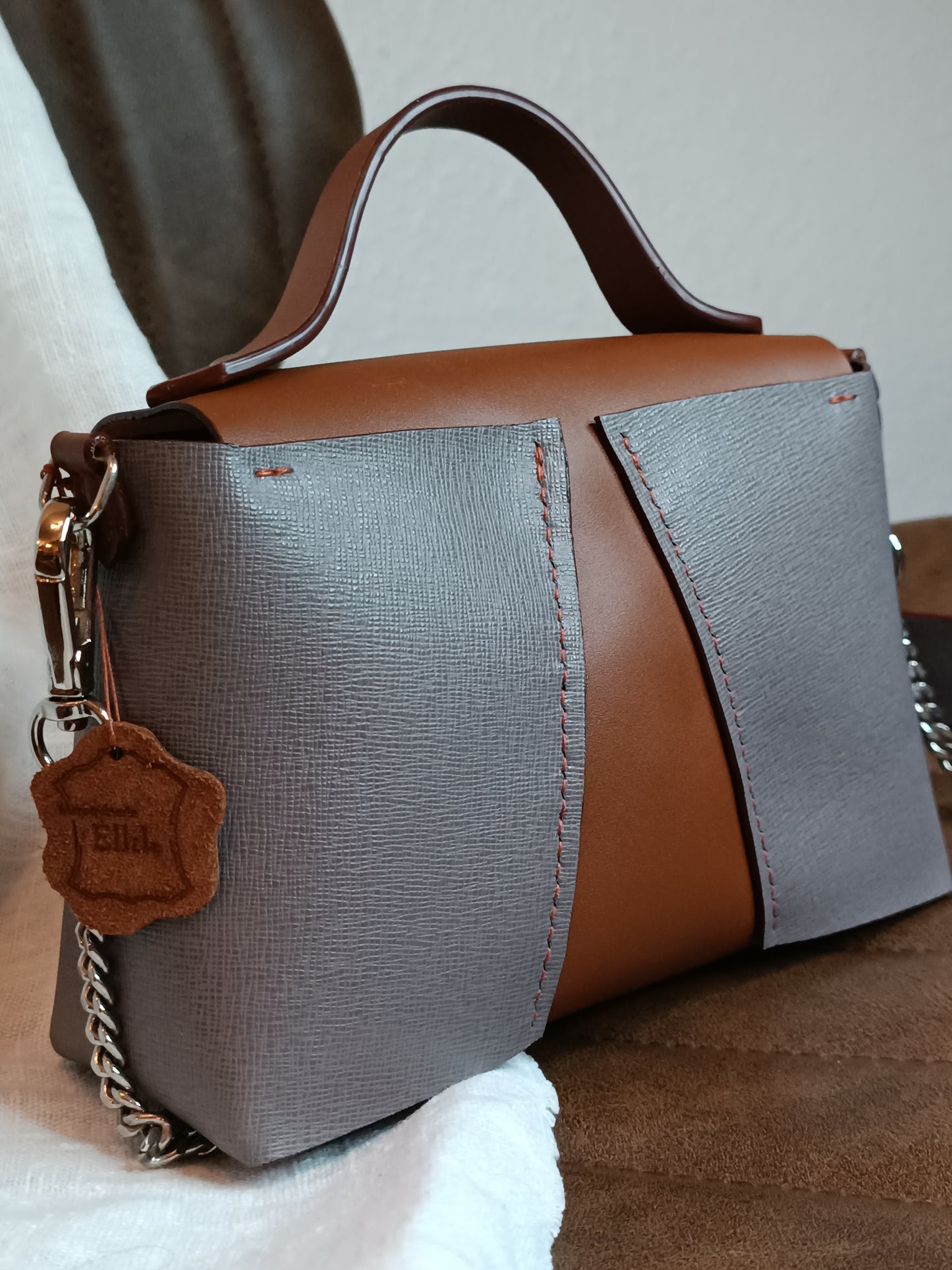 Sac Milan Marron / Gris grainé