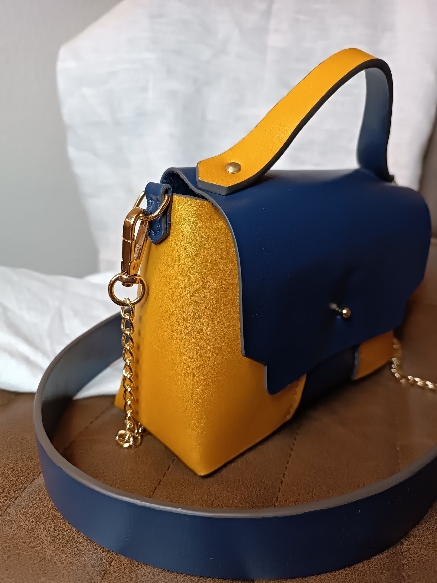 Sac Milan Bleu Marine / Jaune Or