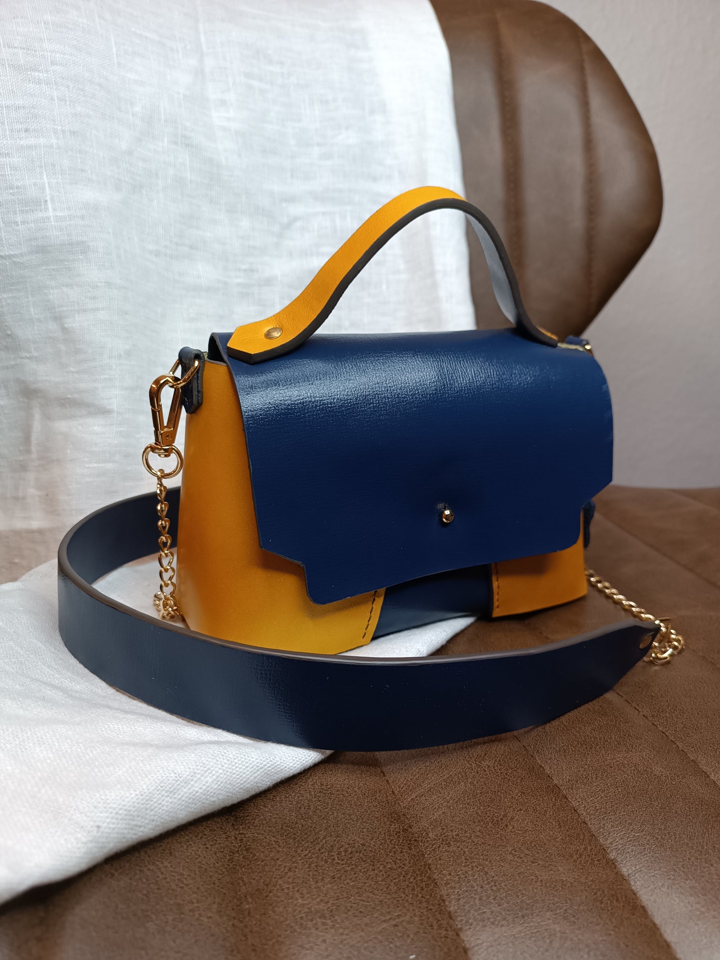 Sac Milan Bleu Marine / Jaune Or