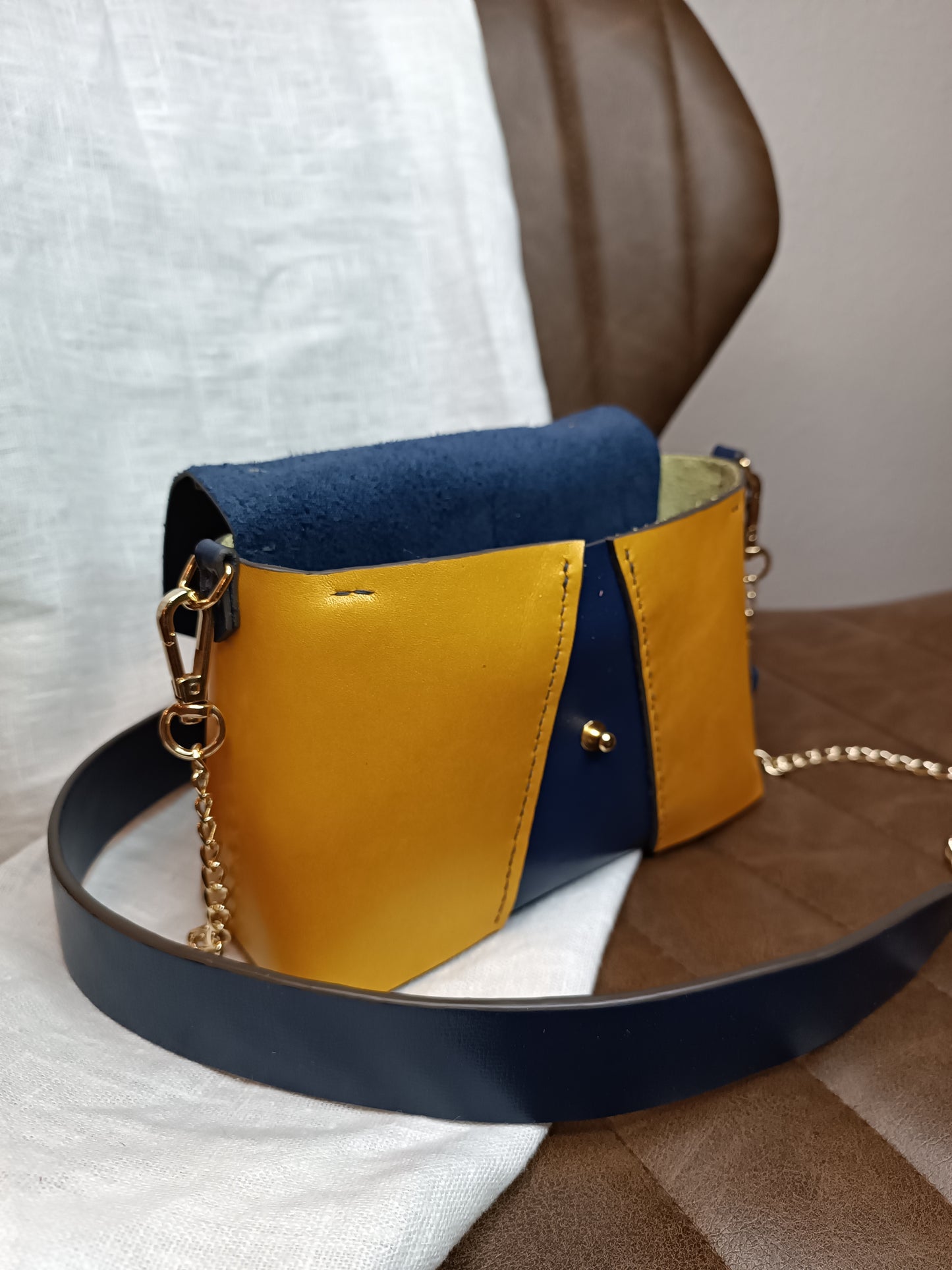 Sac Milan Bleu Marine / Jaune Or