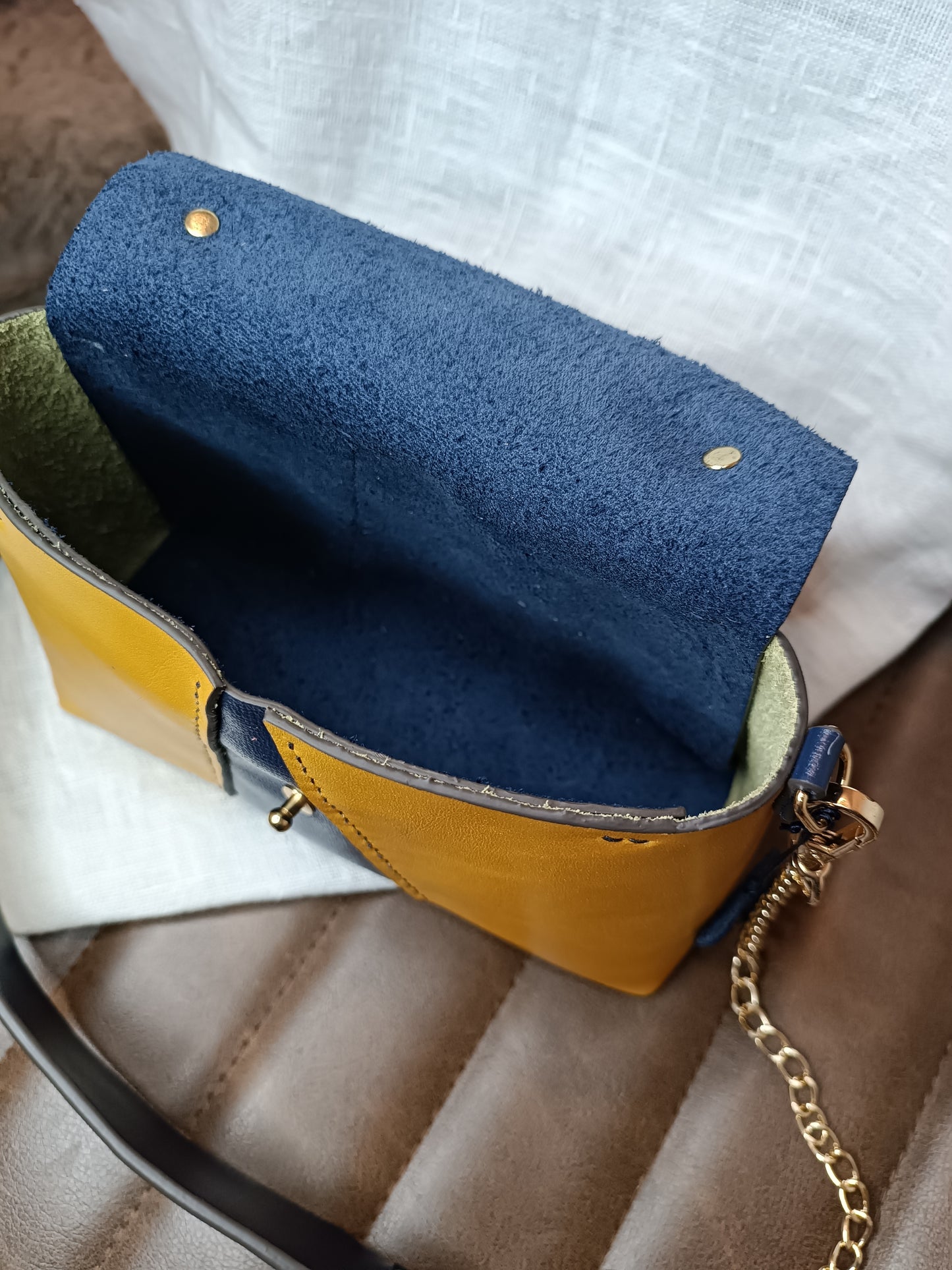 Sac Milan Bleu Marine / Jaune Or