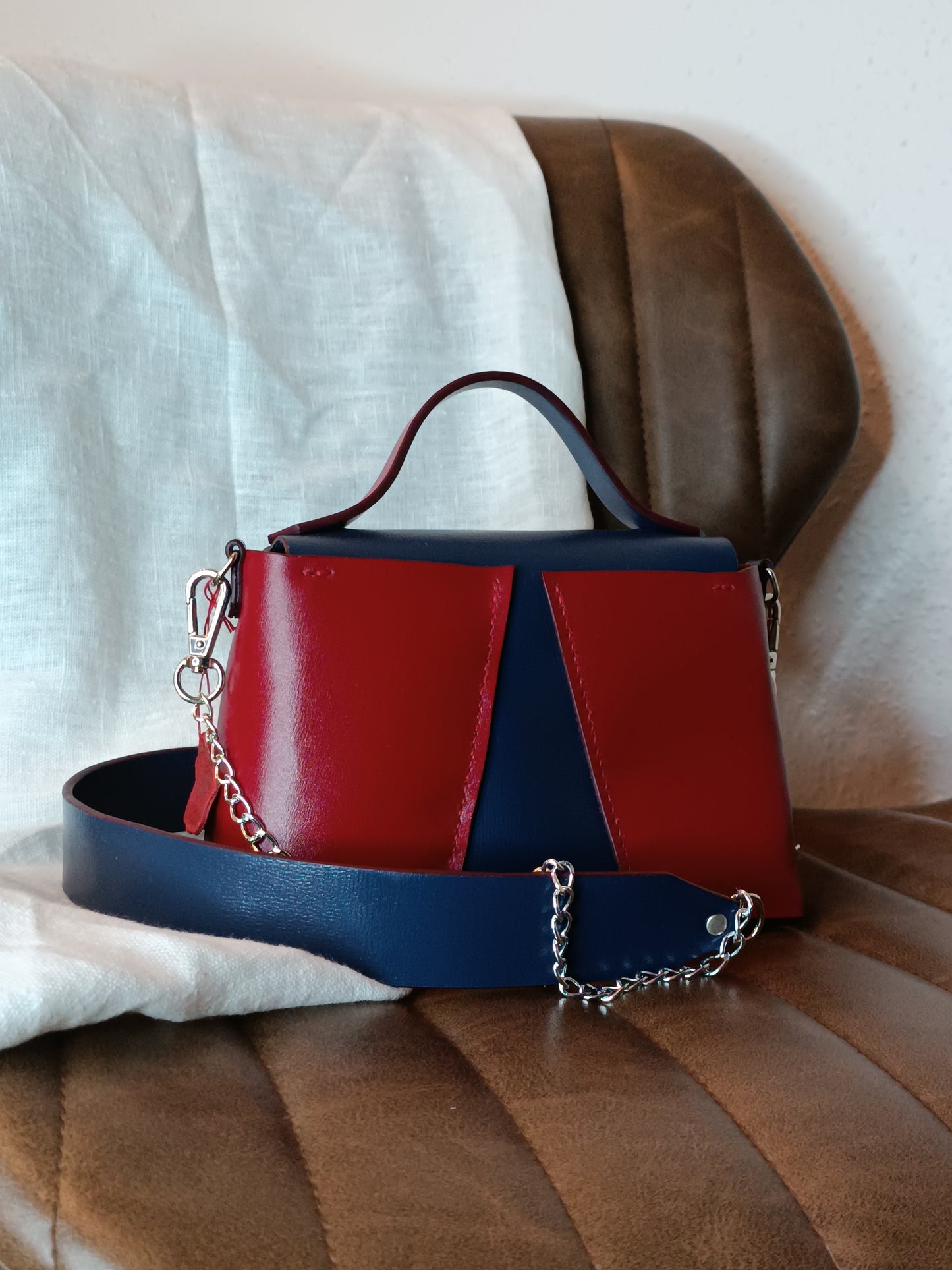 Sac Milan Bleu Marine / Rouge Carmin