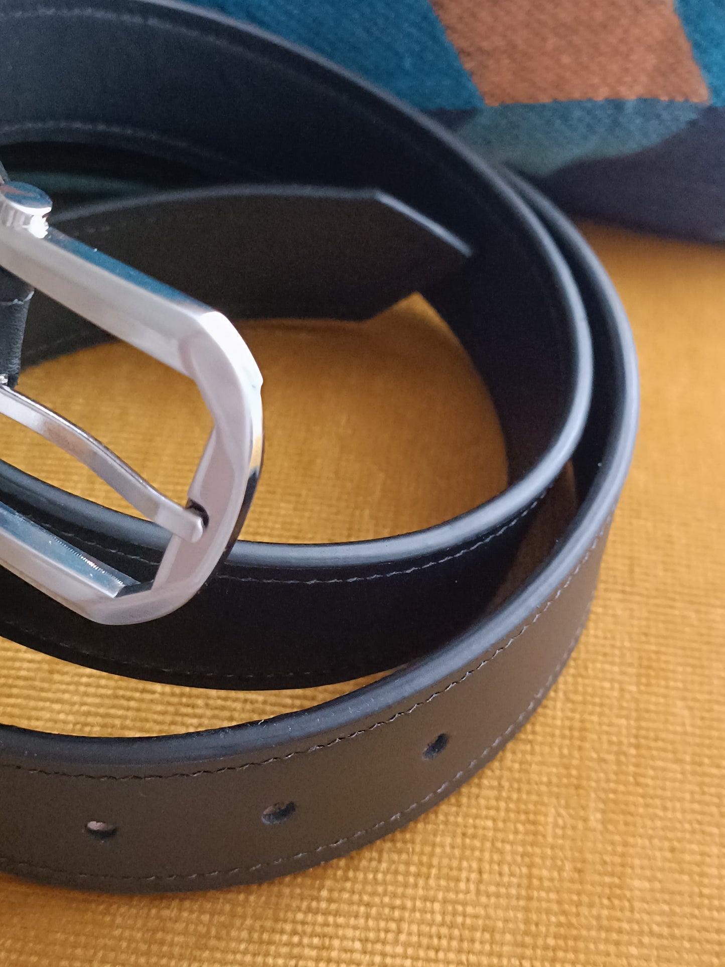 Ceinture en cuir de Veau lisse Noir mat