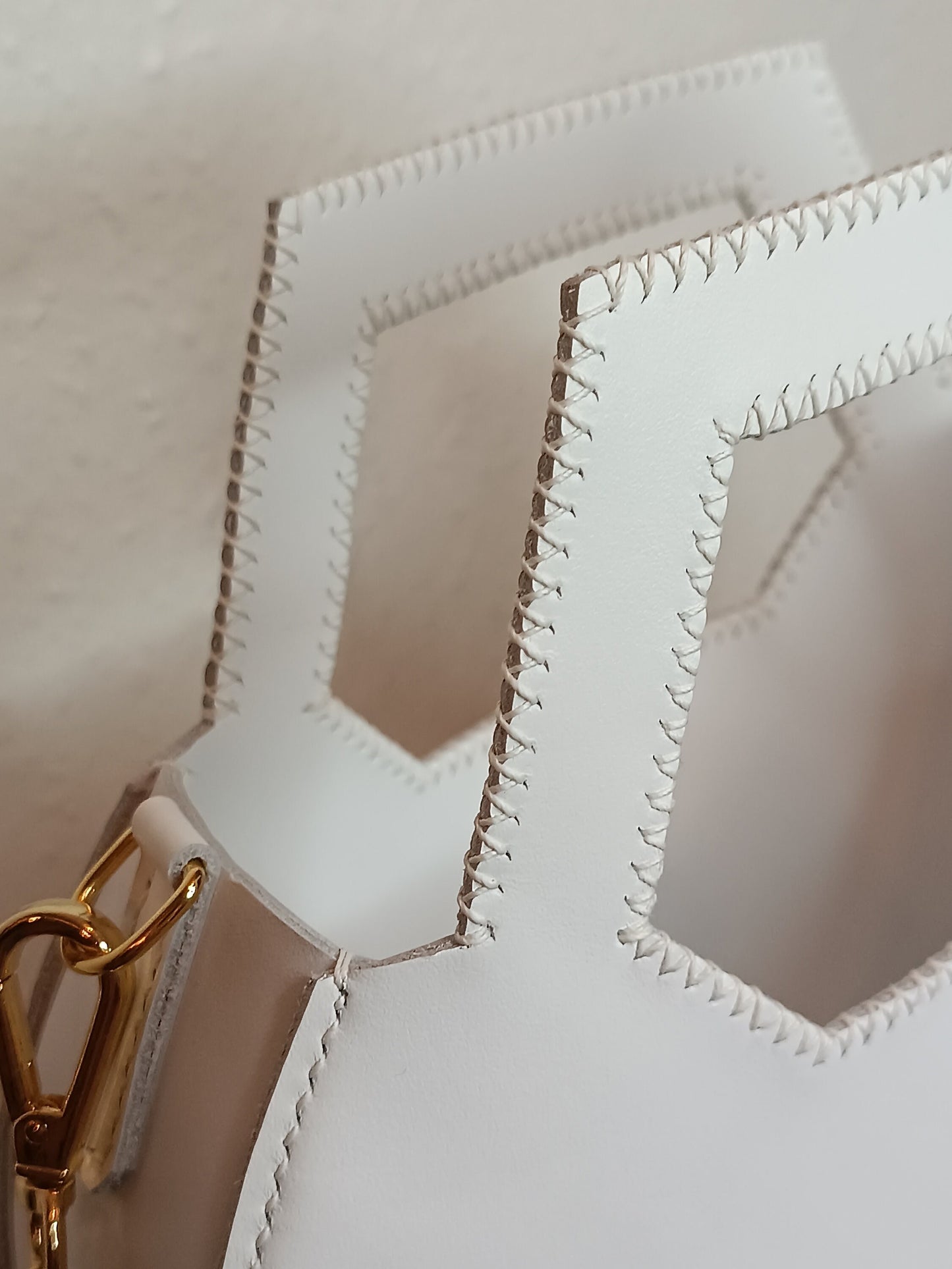 Sac Varsovie en cuir de vache lisse Blanc