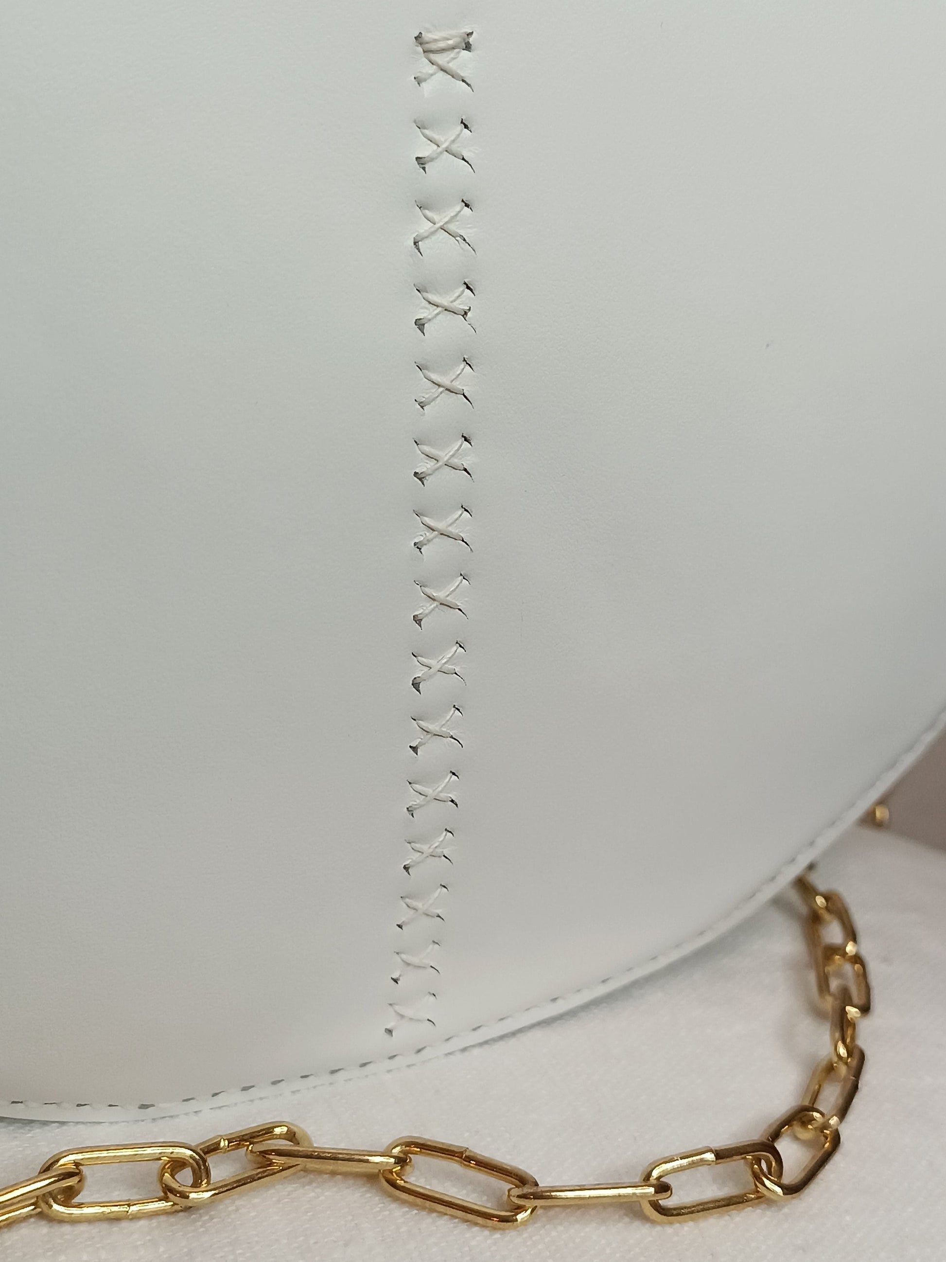 Sac Varsovie en cuir de vache lisse Blanc